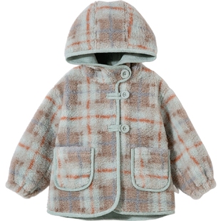 Amila女童羊羔绒外套2025新款冬季儿童外衣加厚麂皮绒宝宝衣服