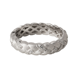 素图戒指s925纯银拉丝编织女银戒复古高级食指戒指环小众设计饰品