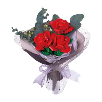 JAKI佳奇积木玫瑰花束女神节礼物