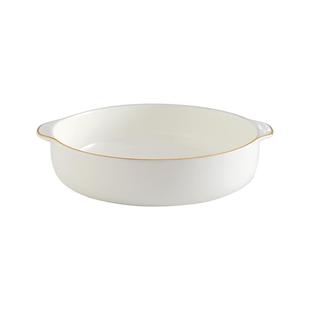 金边唐山骨瓷盘子碟子日式饭盘汤盘陶瓷手柄酒店餐具家用双耳汤碗