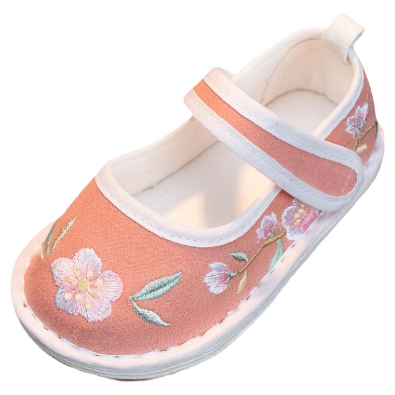 透气手工布鞋汉服鞋1-3岁女童