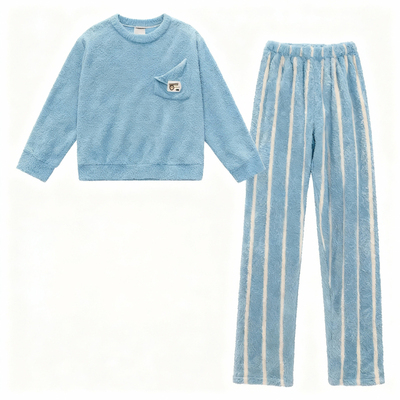 猫人睡衣男士秋冬季2025新款半边绒加厚加绒珊瑚绒可外穿家居服冬