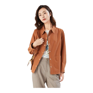 乔万尼女装短款风衣宽松长袖短外套秋装新品气质优雅设计EI3B162