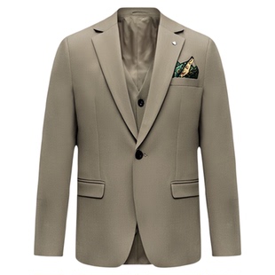 夏季薄款西服男套装高级感韩版正装修身新郎结婚礼服上班商务西装