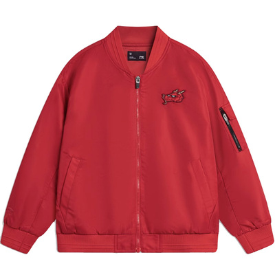 李宁夹克男童春季运动生活系列时尚潮流宽松休闲外套YJDU005-1