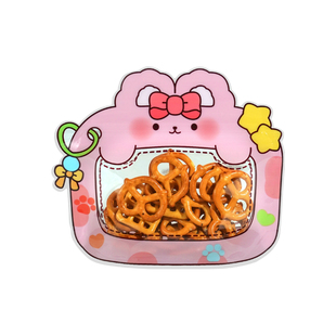 卡通可爱礼品袋透明烘焙零食密封袋糖果饼干包装袋食品级收纳袋