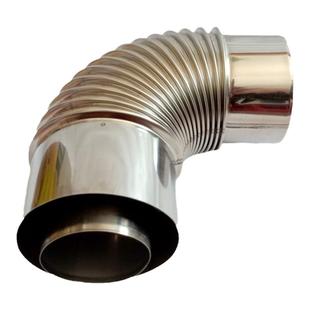 壁挂炉平衡式热水器排烟管排气管304不锈钢双层弯头45度90度弯管