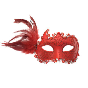 万圣节半脸面具女化妆舞会白色羽毛时尚成人派对公主cos假面女士