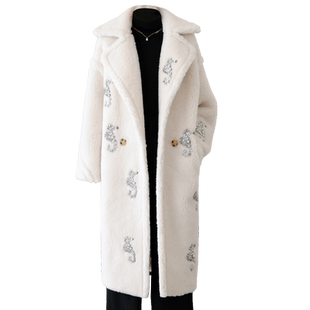 羊剪绒大衣女2026冬新中长款大码洋气质海宁羔羊毛毛颗粒皮草外套