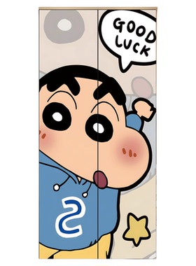 蜡笔小新卡通创意电梯门贴
