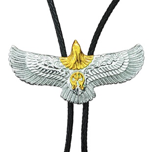 美洲金雕波洛领绳纳瓦霍鸮隼海雕 莫西干秃鹰Bald Eagle Bolo Tie