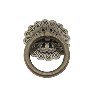 中式仿古纯铜拉环家具柜门圆环扣手简约铜环抽屉中药柜拉手小把手