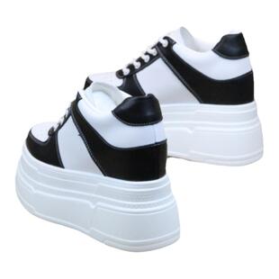 14厘米真皮小白鞋百搭小个子12cm厚底松糕鞋10公分隐形内增高女鞋