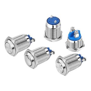 12 16 19 22 25mm金属按钮开关 小型圆形自锁复位电源开关螺丝脚