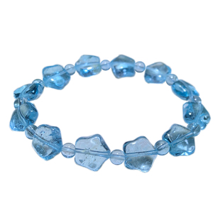 天然冰透托帕石星星随形手链尼泊尔水晶手串情侣礼物时尚配饰男女