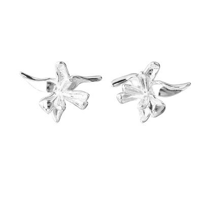 猫蛰S925纯银鸢尾花耳钉