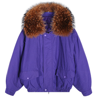 落落狷介棉服女款2025新款巨好看的夹棉外套小个子宽松大毛领棉衣