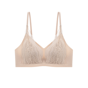 【刘亦菲同款】猫人水光蕾丝女神杯新款内衣聚拢固定杯美背文胸罩