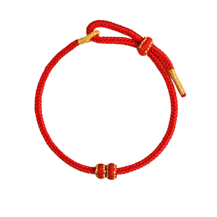 马年红绳手链2026本命年女红色手绳男士可串珠穿黄金手工编织绳子