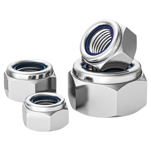 防松自锁螺母304不锈钢防滑锁紧细牙六角螺帽M3M4M5M6M8M10M12M14