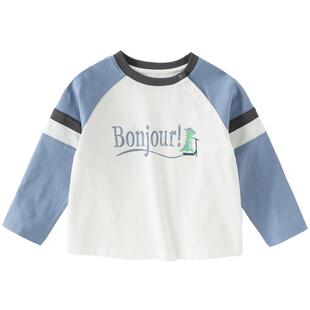 戴维贝拉儿童春装长袖T恤2026新款男童纯棉打底衫男宝宝A类上衣