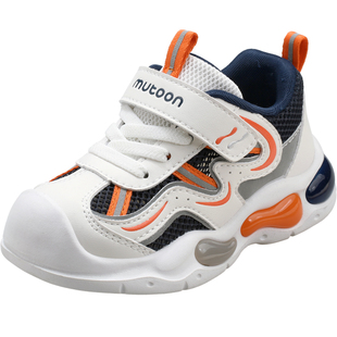 牧童儿童鞋2026夏季新款男童闪灯运动鞋轻便减震网面跑步鞋子女童