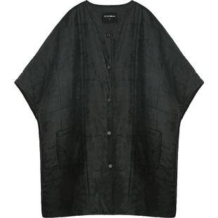 COCOBELLA新中式棉服女冬新款斗篷式缎面外套国风马甲MF3022