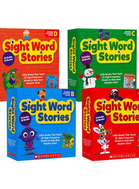 学乐高频词 点读版英文原版绘本书籍Sight Word Stories ABCD 25册高频词故事绘本入门级常见启蒙简易读物Scholastic幼儿童