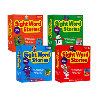 学乐高频词 点读版英文原版绘本书籍Sight Word Stories ABCD 25册高频词故事绘本入门级常见启蒙简易读物Scholastic幼儿童