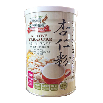 台湾欣园阳光谷绿南杏仁粉茶霜露500g超细烘焙冲泡麦片伴侣代餐粉
