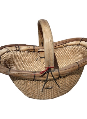 复古柳编簸箩藤编收纳筐农家乐手提篮柳条筐婚嫁娶园子手工馒头筐