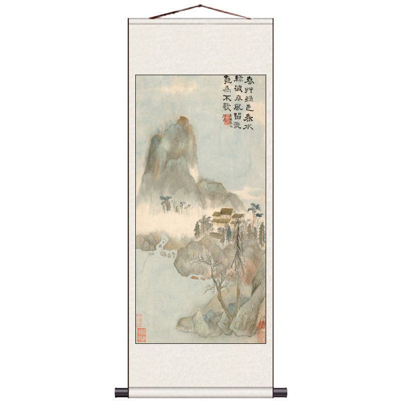 石涛山水画国画字画客厅装饰画