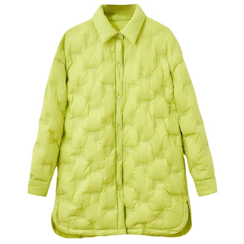 Amii时尚轻便薄款保暖羽绒服棉服
