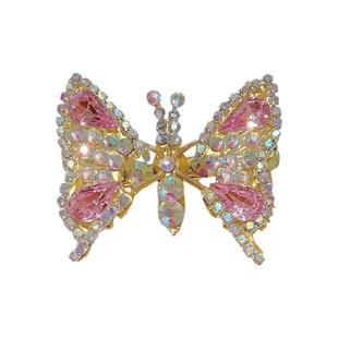 儿童蝴蝶发夹发卡会动的水钻会飞的可爱头饰夹子侧边夹碎发刘海夹