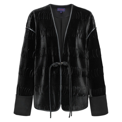 EP雅莹新中式对襟丝绒压褶外套