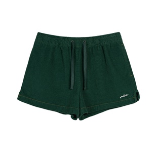 SPELLEDIT2026春季新品灯芯绒松紧腰短裤复古宽松抽绳休闲裤子女