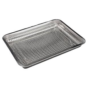 304不锈钢烧烤网长方形带脚粗烤肉篦子沥油架方格网烘焙晾网凉网