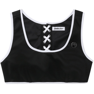 IT AMBUSH女装短款拉链背心新款背后绑带运动背心胸衣D004S2XM