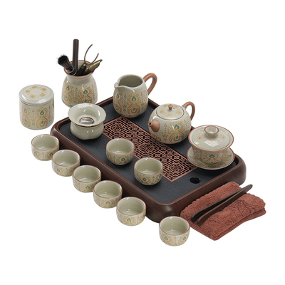 汝窑整套功夫茶具套装家用