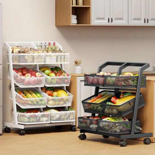 小推车零食置物架家用厨房落地物收纳多层卫生间移动储架多功能架