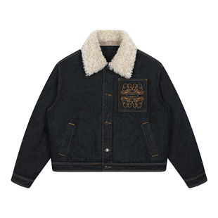 mostwanted 可脱卸毛领牛仔绗棉夹克棉服女秋冬新款外套