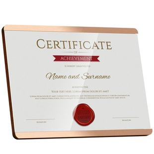 sviao速销宝 a4企业荣誉证书获奖牌实木金属创意桌牌高档木质相框奖状授权奖牌亚克力水晶代理聘书牌匾台牌