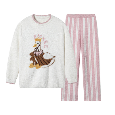 嫚熙幸运鹅牛油果半边绒家居服