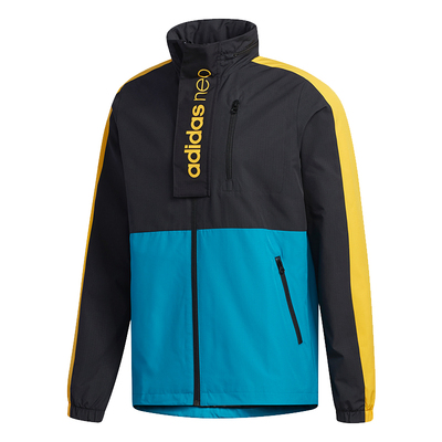 Adidas/阿迪达斯正品NEO 男子撞色运动休闲连帽夹克外套FK9945