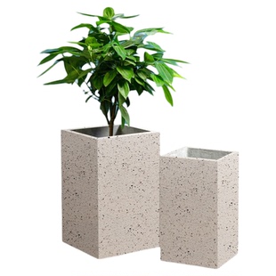 真石漆高方镁泥花盆水泥户外庭院阳台客厅隔断花箱北欧风种植箱