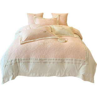 加厚牛奶绒床盖四件套A类无甲醛母婴级夹棉床单4件套珊瑚冬季被套