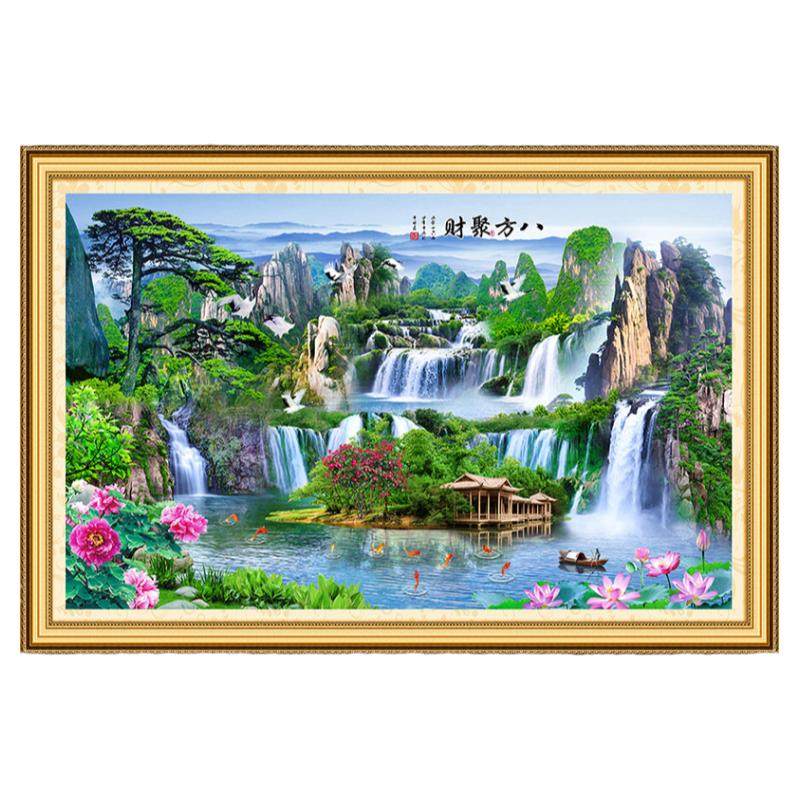 立体自粘贴画壁画壁纸墙纸墙贴山水画沙发贴纸客厅电视背景装饰画