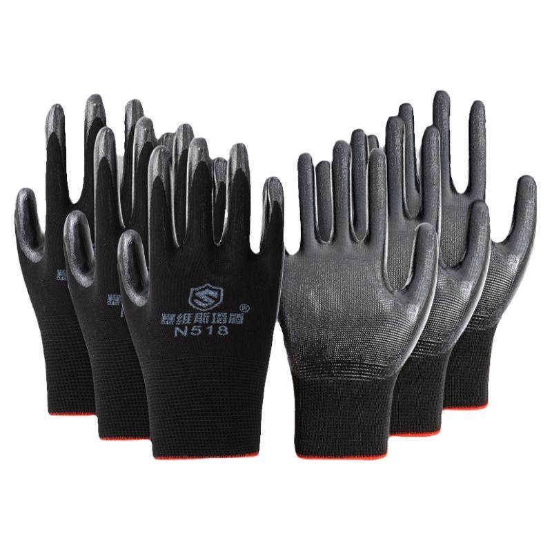手套劳保工作耐磨工地干活劳动夏季透气加厚防滑进口丁腈橡胶丁晴