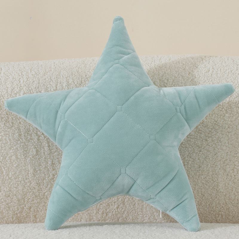 可爱五角星星抱枕套含枕垫腰床头窗靠背客厅毛绒芯沙发飘卧室装饰