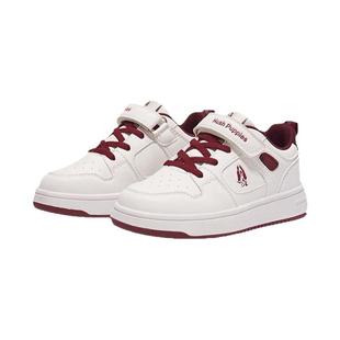 暇步士童鞋儿童小白鞋过年新年红色大童男童跑步女童户外休闲鞋子